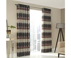 Just Contempo Chenille Streifen Gardine gefüttert mit Ösen, grau, 116,8 x 137,2 cm, Polycotton, anthrazit, 46 x 72 inches