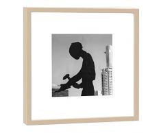 COGNOSCO - Fotografie im Holzrahmen: Hammering Man Messe Frankfurt - Fotodruck - Format 27 x 27 cm - Rahmenfarbe beige - Hochwertiges Wandbild, Geschenkidee oder Souvenir aus Hessen