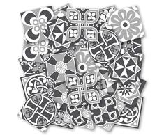 Wandaufkleber Fliesen Graustufen für Innendekoration Ideen (Packung mit 32) - 15 x 15 cm