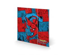 Kunstdruck auf Holz, 30 x 30 cm - Marvel Retro (Spider-Man Comic)
