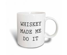 3dRose Whiskey Made Me Do It Becher, Keramik, weiß, 10,16 x 7,62 x 9,52 cm