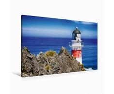 Premium Textil-Leinwand 90 x 60 cm Quer-Format Ein Bild aus dem Kalender Leuchttürme - Maritime Baken an der Küste | Wandbild, HD-Bild auf Keilrahmen, Fertigbild auf hochwertigem Vlies, Leinwanddruck von Christian Bosse