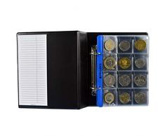 PELLERS | Sammelalbum für 132 für verschieden große Münzen: 10 Münzhüllen, Für Münzen bis zu Ø 22.5mm, Ø 28mm, Ø 48mm. Münzalbum S.