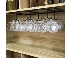 WTT Retro Kreative Unterschrank 12 Hakenregal, Tassen, Kaffeetassen, Weingläser, Aufbewahrungsregal, Regal zum Aufhängen, Organizer für Krawatten und Gürtel, auf dem Kopf 20L x 9W x 3 H inch schwarz