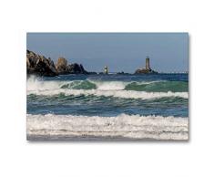 Calvendo Premium Textil-Leinwand 90 cm x 60 cm quer, Baie des TrÃ©passÃ©s | Wandbild, Bild auf Keilrahmen, Fertigbild auf echter Leinwand, Leinwanddruck: Bretagne/FinistÃ¨re Natur Natur