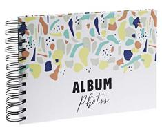 Exacompta 16833E Fotoalbum Terrazzo, mit Spiralbindung, 50 Seiten, 23 x 16cm, 1 Stück, beige