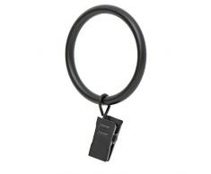 Ivilon Draperie Vorhang Clip Ringe – Clips Ring für Vorhang Panel 4,3 cm Set von 14 Art Deco Schwarz