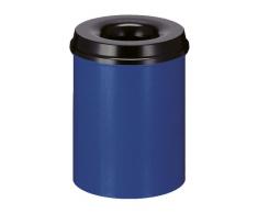 V-Part Selbstlöschender Papierkorb, 15 Liter, blau-schwarz