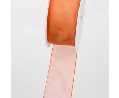 Deko und Band 53736 - Organzaband mit Webkante - 38mm 50m col. 34 orange - 53736-38-50-34
