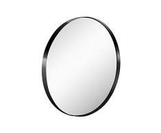 Grail Wandspiegel mit beschichtetem Stahlrahmen, Wandmontage, rund, groß, rostfrei, für Zuhause, Wohnzimmer, Waschraum, Eingangsbereich, zum Aufhängen