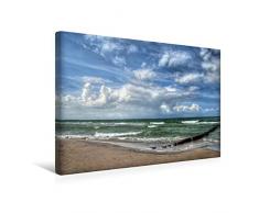 Calvendo Premium Textil-Leinwand 45 cm x 30 cm quer, Strand Zingst | Wandbild, Bild auf Keilrahmen, Fertigbild auf echter Leinwand, Leinwanddruck Menschen Menschen