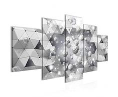 Bilder 3D Abstrakt Wandbild Vlies - Leinwand Bild XXL Format Wandbilder Wohnzimmer Wohnung Deko Kunstdrucke Grau 5 Teilig - MADE IN GERMANY - Fertig zum Aufhängen 016753c
