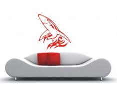 INDIGOS 4052166194983 Wandtattoo W976 Hai Feuer Tribal Flammen Wandaufkleber 80 x 71 cm, grün