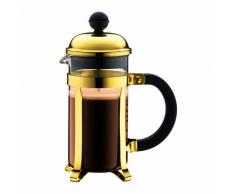 Bodum Chambord Kaffeebereiter 3 Tassen mit Metallrahmen, Chrom, Gold, 7.5 x 13.5 x 18.9 cm