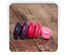 Rikki Knight Kühlschrankmagnet, Motiv: französische Macarons auf einem Holztisch