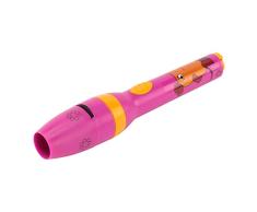ANSMANN LED Kindertaschenlampe für Mädchen in pink inkl. Batterien - Projektionslampe mit 5 Mausbildern & LED Taschenlampe in Einem - Die Sendung mit der Maus Leuchte - kleine Taschenlampe Kinder