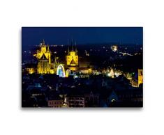 Premium Textil-Leinwand 75 x 50 cm Quer-Format Erfurt - Mariendom und Severikirche | Wandbild, HD-Bild auf Keilrahmen, Fertigbild auf hochwertigem Vlies, Leinwanddruck von Thomas Seethaler Fotografie