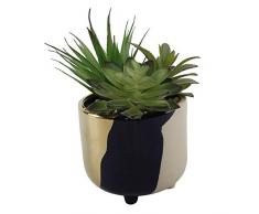 G & G Flora Bunda Blumentopf aus Keramik mit Standfuß, 9,5 cm, 3-farbig, Marineblau Garden 4.8,Navy