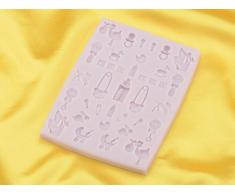 Pink Baby 3Â Form Silikon Teigschaber 13127Â Paprikasamen flexique Welt 16Â x 23Â x 1Â cm