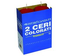 Cereria di Giorgio risthò Stumpenkerzen, Wachs, Rot, 7 x 7 x 20 cm, 2 Einheiten