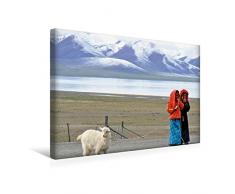 Calvendo Premium Textil-Leinwand 45 cm x 30 cm quer, MÃ¤dchen in Tibet | Wandbild, Bild auf Keilrahmen, Fertigbild auf echter Leinwand, Leinwanddruck: EIN Bild Tibet Begegnungen Menschen Menschen