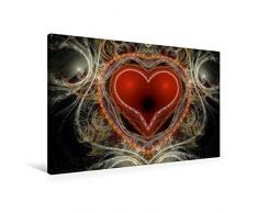 Calvendo Premium Textil-Leinwand 90 cm x 60 cm Quer, Ein Motiv aus Dem Kalender Ich Liebe Dich 2017 - Deutsch | Wandbild, Bild auf Keilrahmen, Fertigbild auf Herz im Zentrum umgarnt Menschen Menschen