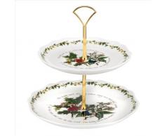 Portmeirion Etagere mit 2 Etagen, Motiv: Stechpalme und Efeu