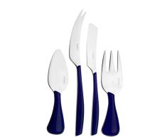Bugatti glbu-021 F36/4 Glamour Besteckgarnitur, 4-teilig Käsemesser San/Stahl Blau Marin 16 x 26 x 3 cm