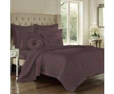Five Queens Saranda Satin Geometrische Gesteppte Decke Full/Queen, Amethyst Modern King Amethyst