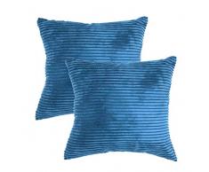 Glorybox 2 Stück Dekorative Kordstoff Überwurfkissen Set Soft Solid Design Kissen Home Decor Hüllen für Sofa Schlafzimmer Auto Couch Büro 2 Pieces, 20x20 Striped Navy Blue-20