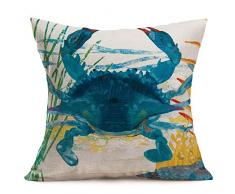 asamour Watercolor Animal Style Überwurf Kissenbezüge Tiger Muster Baumwolle Leinen Kissen Case Square Home Kissenbezug Sofa Deko 45,7 cm 18 x 18 Krebs