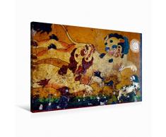 Calvendo Premium Textil-Leinwand 90 cm x 60 cm Quer SchneelÃ¶wen | Wandbild, Bild auf Keilrahmen, Fertigbild auf Echter Leinwand, Leinwanddruck