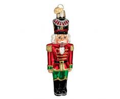 Old World Christmas Nutcracker Collection Glass Blown Ornaments for Christmas Tree Nussknacker, rot, 4 ½
