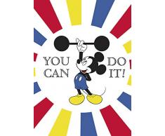 Disney Wandbild von Komar | Mickey Mouse Do it | Kinderzimmer, Babyzimmer, Dekoration, Kunstdruck | Größe 50x70cm (Breite x Höhe) | ohne Rahmen | WB033-50x70