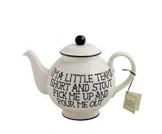 Fairmont and Main Teekanne Im a Little Teapot, Steingut, handdekoriert, Schwarz / Cremefarben