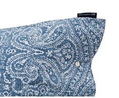 Lexington Bettwäsche Bettdecke und 2 Kopfkissen, Baumwolle und Satin, blau, Doppelbett, 240 x 220 x 0.02 cm, 3 Stück