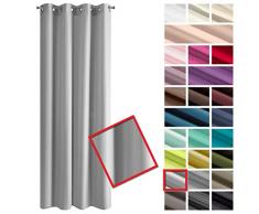 Eurofirany Rita Vorhang Gardine Glatt Schlicht Einfarbig - 8 Ösen Modern Schlafzimmer Wohnzimmer Lounge Kinderzimmer 1 Stück Einzeln, Polyester, Grau, 140X250cm