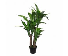 MICA Decorations 1026439 Dracaena in Topf gruen - h110xd60cm Kunstpflanze, Gummi, Grün, 60 x 60 x 110 cm
