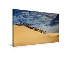 Calvendo Premium Textil-Leinwand 75 cm x 50 cm Quer, Mühsam | Wandbild, Bild auf Keilrahmen, Fertigbild auf Echter Leinwand, Leinwanddruck: Auch für Kamele ist Wüstensand Kein Kinderspiel Natur Natur