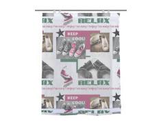 Home Fashion 69326-759 Raffrollo Digitaldruck Relax mit Haken, Voile, 140 x 120 cm, Rose-grün