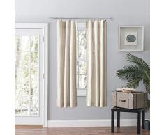 Ellis Plaza Vorhang, gestreift, 142 x 160 cm, Hellbraun, 2 Stück