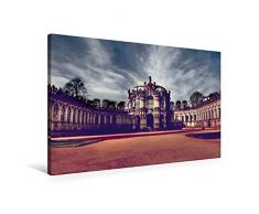 Calvendo Premium Textil-Leinwand 90 cm x 60 cm quer, Der Dresdner Zwinger | Wandbild, Bild auf Keilrahmen, Fertigbild auf echter Leinwand, Leinwanddruck Menschen Menschen