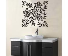 INDIGOS 4052166069212 Wandtattoo w426 Pflanze Blume Wandaufkleber 120 x 120 cm, schwarz