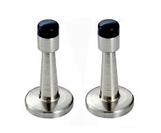 Wandbild Art einfach gebürstet Nickel Kirsite Tür Stopper Wandhalterung mit Kautschuk, 2 Stück