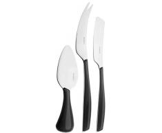 Bugatti GLNU/3 Glamour Besteckgarnitur, 3-teilig Käsemesser San/Stahl schwarz 16 x 26 x 3 cm