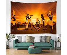 Red Fire Stoff Wandteppich Dekoration Wandkunst Tischdecke Tagesdecke Picknickdecke Strandüberwurf Tapisserien bunt Schlafzimmer Flur Wohnzimmer 59x51 inches African Tribal Woman