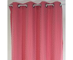 Linder Ösenschal mit 8 Öse Polyester, Polyester, rot, 145 x 240 cm