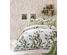 En Vogue Steppdecke Einzelbett 140 x 200 cm White Green Brown