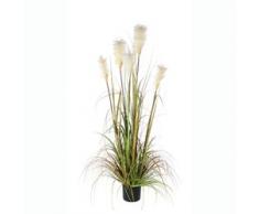 MICA Decorations Federgras Foxtail Weiss im Kunststofftopf Kunstpflanze, PVC, grün, 20 x 20 x 150 cm, 2-Einheiten