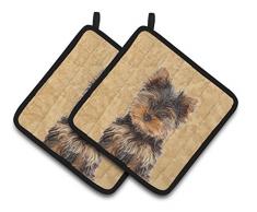Caroline s Treasures Yorkie Puppy/Yorkshire Terrier Paar Topflappen kj1230pthd, 7.5hx7.5 W, Multicolor